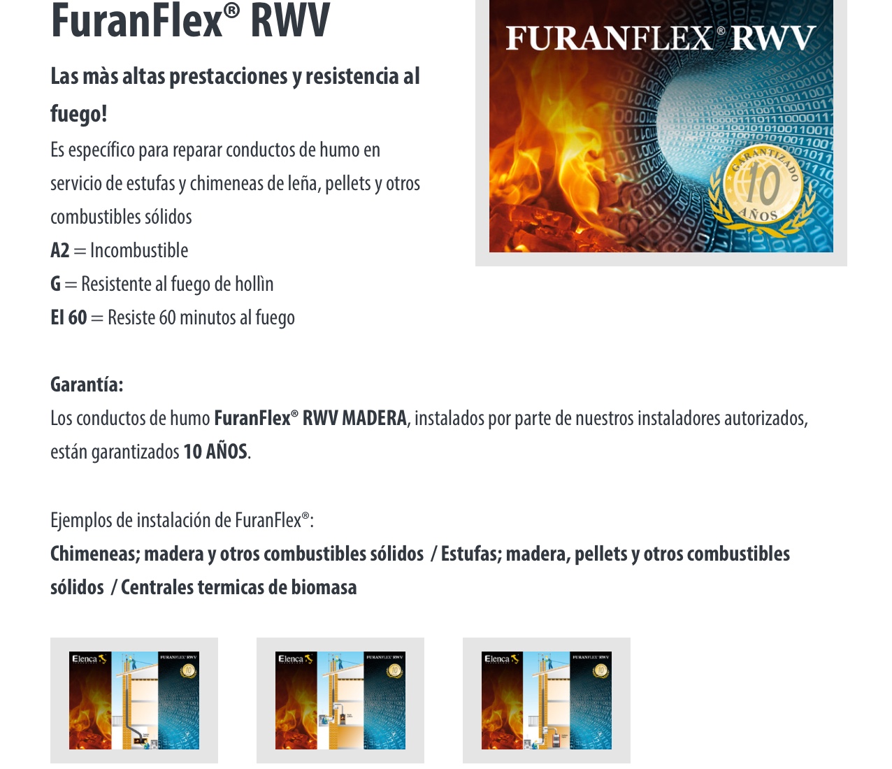 Nuevo tubo de Furanflex Ei60/45